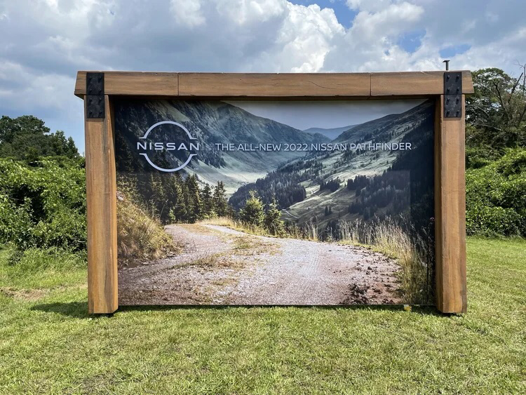 Timber framed backdrop